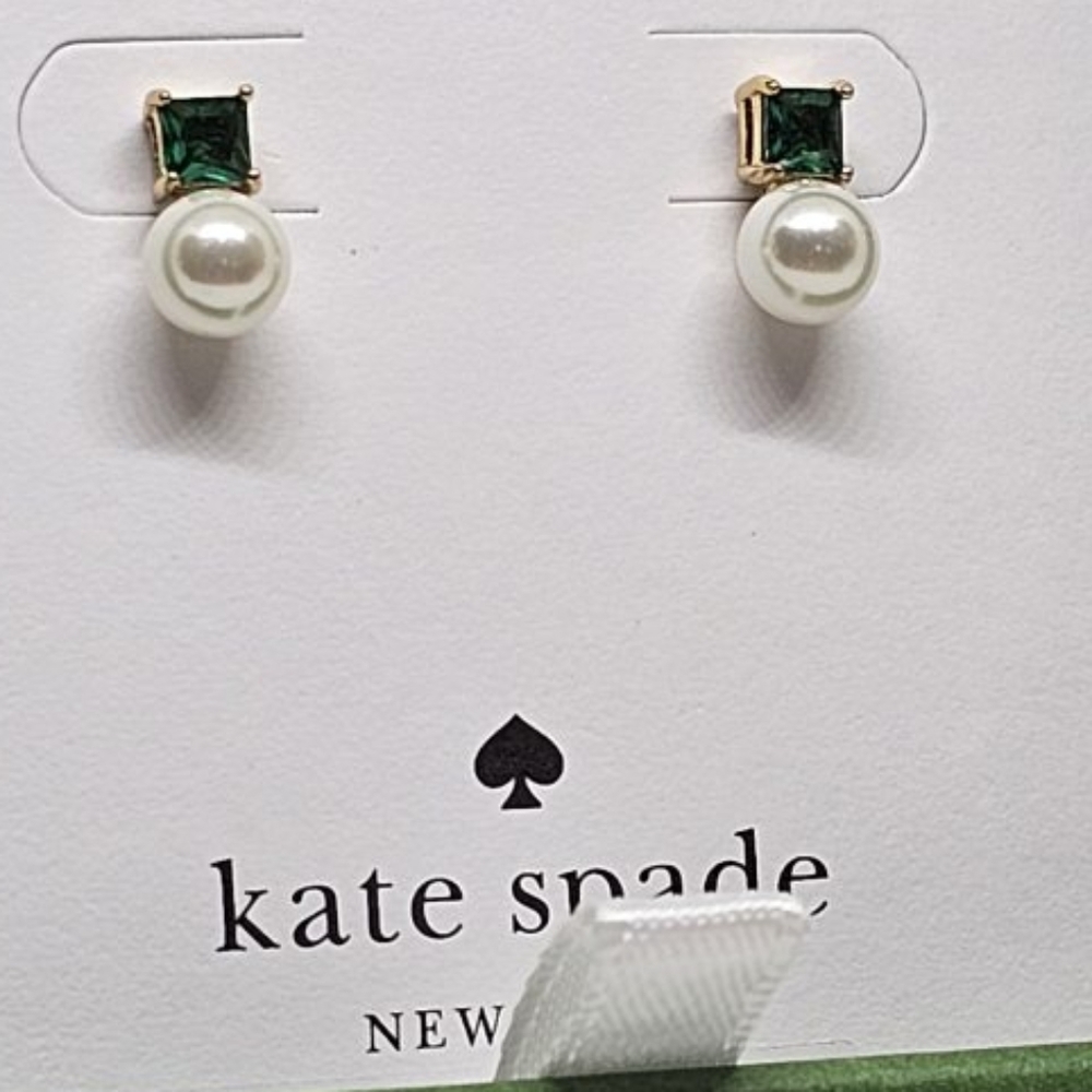 KATE SPADE NWT/BOX  SIMULATED PEARL & EMERALD NWT